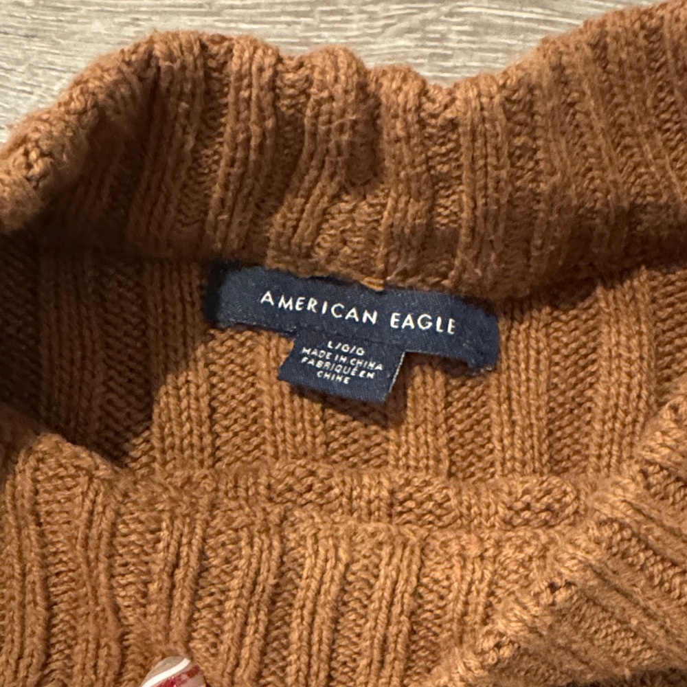Brown Ribbed Knit Sweater - Picture 3 of 7